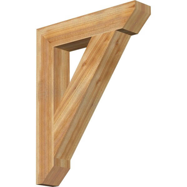Ekena Millwork Traditional Slat Rough Sawn Bracket, Western Red Cedar, 6"W x 32"D x 40"H BKT06X32X40TRA06RWR - main
